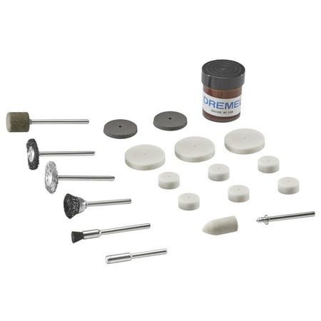 Dremel 726-02 20 PC Cleaning/Polishing Rotary Accessory Micro Kit - Includes Buffing Wheels, Polishing Bits, and Compound