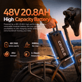 thumbnail image 4 of Cbvelo Folding Electric Bike for Adults, 1000W 48V 20.8AH Battery, 20 inch Fat Tires Ebike, 30+MPH 80 Miles Electric Bike for Commuter UL2849, 4 of 9