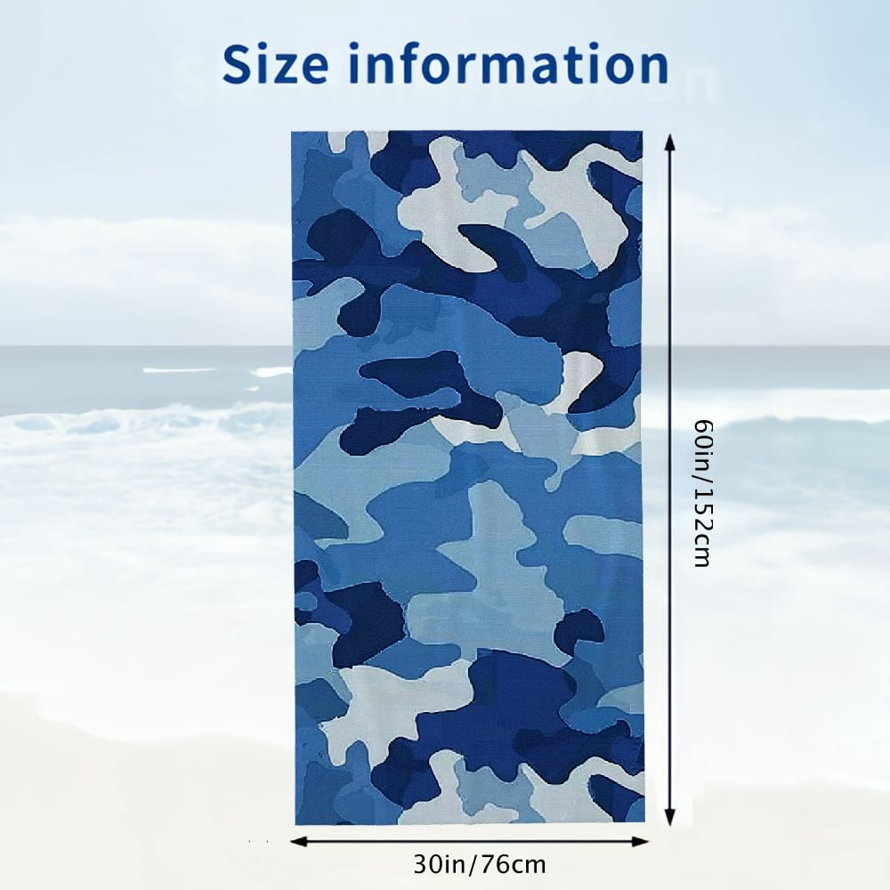 PHYHOO  Camo Beach Towel for Adults Kids Microfiber Lightweight Swimming Pool Towels Quick Dry Absorbent Sand Free Large Oversized Bath Towel 30x60in