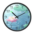 thumbnail image 2 of Voice Activated Clock with Glow Light 12 Inch Large Silent Wall Clock Battery Operated for Home Decor Lotus Flower and Leaves, 2 of 8