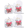 thumbnail image 4 of 2 Sets Xmas Oven Gloves Table Mats Heat Insulation Gloves Placemats for Kitchen (Assorted Color), 4 of 9