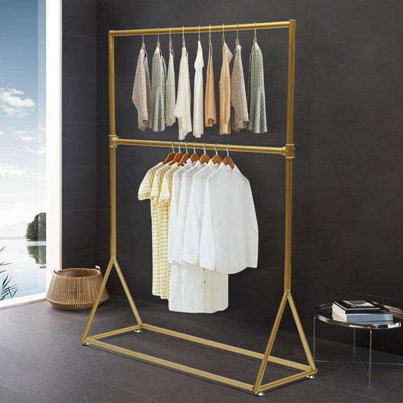 Mkyiongou Freestanding Metal Garment Rack Clothes Hanger Stand Storage Holder Organizer US