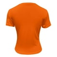 thumbnail image 4 of Delayuji Women Casual Short Sleeve T Shirts Summer Crewneck Tshirts Cute Tee Basic Crop Tops Orange M Polyester,Spandex Short Sleeve Shirts for Women, 4 of 5