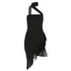 thumbnail image 4 of Lucakuins Vestido ajustado para mujer, sin mangas, cuello halter, sin espalda, con cordones irregulares, vestido midi con volantes Lucakuins  moda, 4 of 9