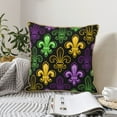 thumbnail image 6 of Kll Mardi Gras1 Decorative Throw Pillow Covers Velvet Soft For Couch Sofa Bedroom Living Room Outdoor -20"X20", 6 of 8