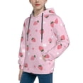 thumbnail image 2 of Cauagu Floral Strawberr for Youth Pullover Hoodie Sweatshirts Hoodie Sweatshirt Aautumn Long-Sleeve Pullover Casual Hooded Sweatshirt for Youth-Small, 2 of 6