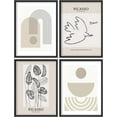 thumbnail image 4 of PixonSign Framed Wall Art Picasso Inspired Abstract Modern Posters, Set of 4 Minimalist Line and Geometric Pattern Illustrations Wall Decor, Adhesive Canvas Prints for Home Decor - 11"x14" Black, 4 of 5