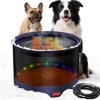 5.5L Heated Water Bowl, 1.45Gal Large Heated Dog Bowls for Outside, Outdoor Winter Waterproof Heat Pet Water Bowl with Chew Resistant Power Cord & LED Neon for Dog/Cat/Chicken/Duck/Rabbit