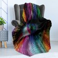 thumbnail image 4 of Eye Soft Flannel Fleece Blanket, Abstract and Vibrant Colored Shape with Optical Illusion Effect Psychedelic Inspiration, Cozy Plush for Indoor and Outdoor Use, 50" x 60", Multicolor, by Ambesonne, 4 of 5