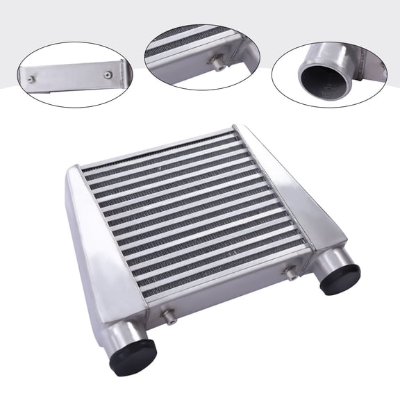 Universal Aluminum Intercooler, Air-to-Air Cooling, Turbocharged Performance with Polished Finish