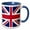 Blue/White, variant on 3drose, Union Jack United Kingdom Flag, 15oz Two-tone Blue Mug