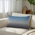 thumbnail image 3 of Grey Ombre Throw Pillow Cover, Pillowcase Protectors with Zipper, Breathable Decorative Lumbar Pillow Case Cover, Navy Blue Gray Gradient Modern Abstract Art Pillow Shams for Couch Sofa 12x20Inch, 3 of 8