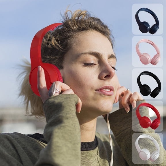 RBCKVXZ Bluetooth Headphones Over-Ear, Wireless Headphones with Microphone, HiFi Stereo Foldable Headset For Cellphone & PC