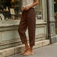 thumbnail image 6 of Axiiglly Women's Capris Pants Casual Loose High Waist Cropped Pants with Pockets Solid Color Holiday Outdoor Trousers S-3XL, 6 of 6