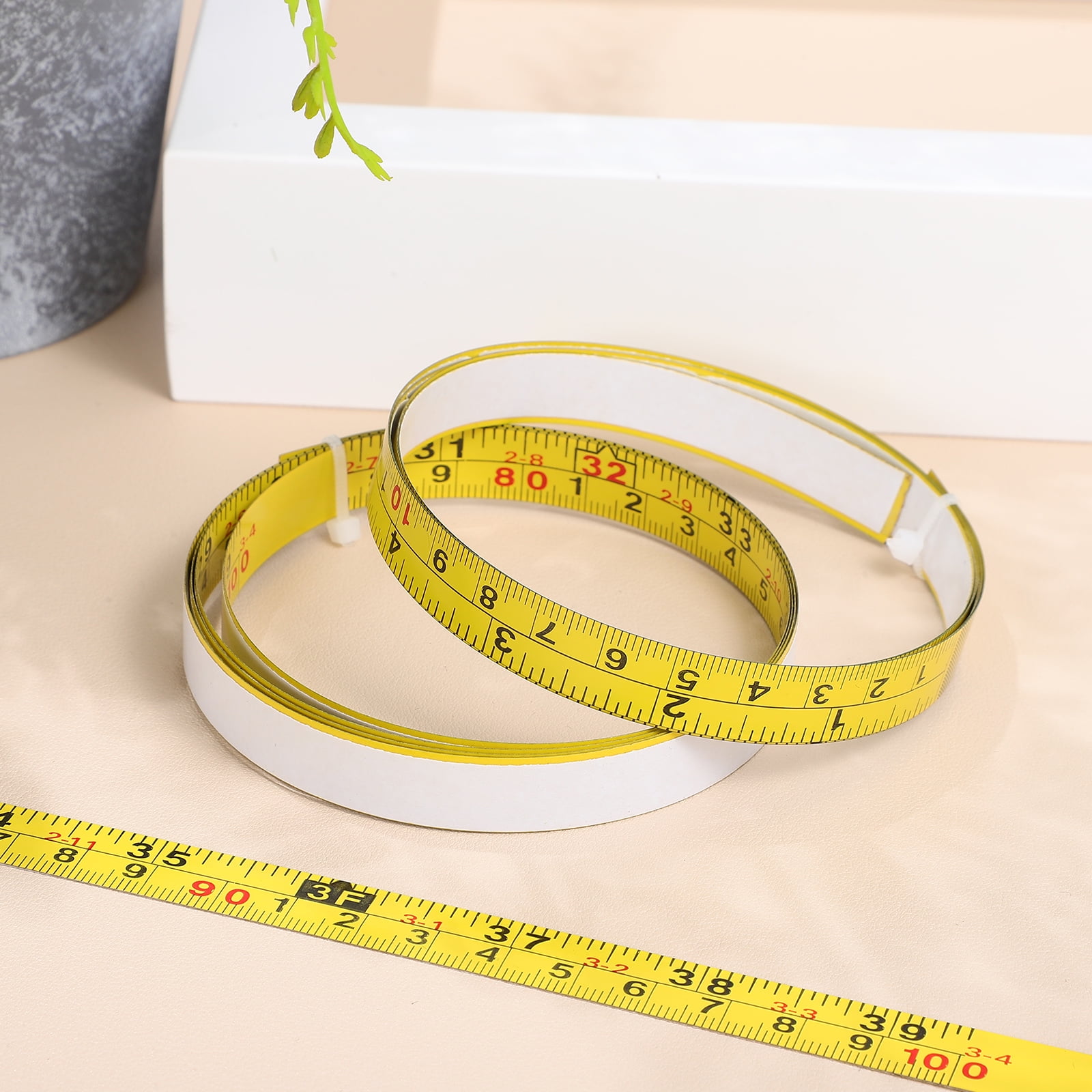 12 Pcs  Self-Adhesive Measuring Tapes Imperial and Metric Scales Workbench Rulers Sticky Measure Tapes with Adhesive Backing