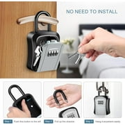 Key Lock Box Portable Combination Lockbox Wall-Mounted Key Storage Box for House Keys, Resettable Code Safe Security Lock Box for Home Office Apartment Spare Key Storage