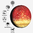 thumbnail image 6 of Kdxio Red Gold Glitter for Tire Cover Wheel Protectors Tyre Covers Weatherproof Wheel Covers Universal Fit for Trailer Rv SUV Truck Camper Travel Trailers 15 inch, 6 of 8