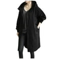 thumbnail image 1 of Women‘s Plus Size Solid Color Button Pocket Recreational Hooded Long Sleeve Windbreaker Coat Tops, 1 of 4