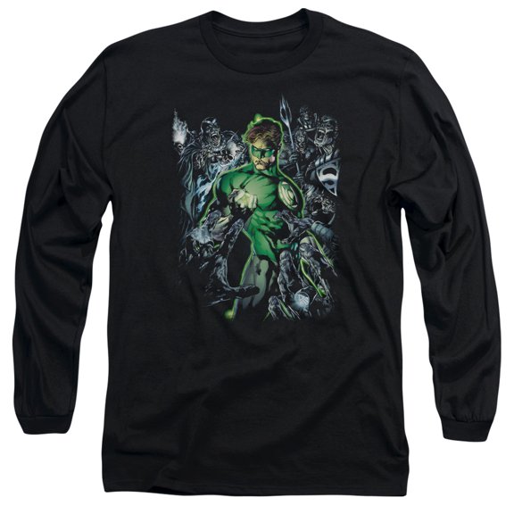 Green Lantern Surrounded By Death Long Sleeve Adult 18/1 T-Shirt Black