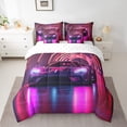 thumbnail image 2 of Car 7 Pieces Bedding Set Sports Race Car Full Comforter Set,Extreme Sport Bed In A Bag,Racing Automobile Geometric Sheet Set for Kids Teens Men, 2 of 5