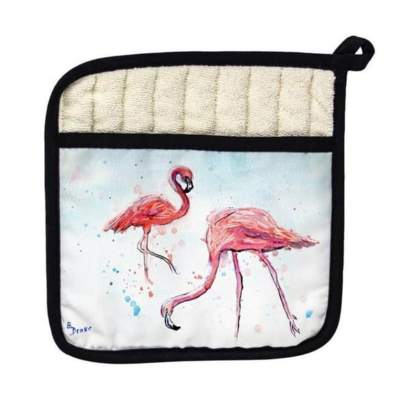 Betsy Drake PT643 Funky Flamingos Pot Holder