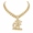 Gold with 18-inch Cuban link chain, variant on Cubic Zirconia OTF Initial Pendant Necklace, Gold Tone Ice Out Cuban Link Chain, Hip Hop Rap Statement Jewelry for Men Streetwear