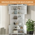 thumbnail image 3 of YouTrend Farmhouse Corner Cabinet with 2 Doors and Adjustable Shelves,Tall Storage Cabinet for Bathroom,Living Room,Kitchen,White, 3 of 9
