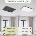 thumbnail image 5 of Black Burlap Texture Magnetic Fluorescent Light Covers for Ceiling Lights 2 x 4 Feet, Farmhouse Vintage Black Office Classroom Kitchen Drop Ceiling Light Covers Lighting Filters Shade Panel 3 Packs, 5 of 9