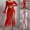 Red, variant on uublik Mesh Pajama Set For Women Valentine's Day Bodysuit V Neck Nightgown Nightwear Sleepwear Red