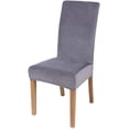 thumbnail image 1 of Smiry Velvet Stretch Dining Room Chair Covers Soft Removable Dining Chair Slipcovers Set of 2, Silver Grey, 1 of 7