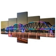 thumbnail image 1 of TISHIRON 5PCS Framed Canvas Wall Art Set,50"x24" Rainbow Bridge at Night Canvas Art Decor, 1 of 7
