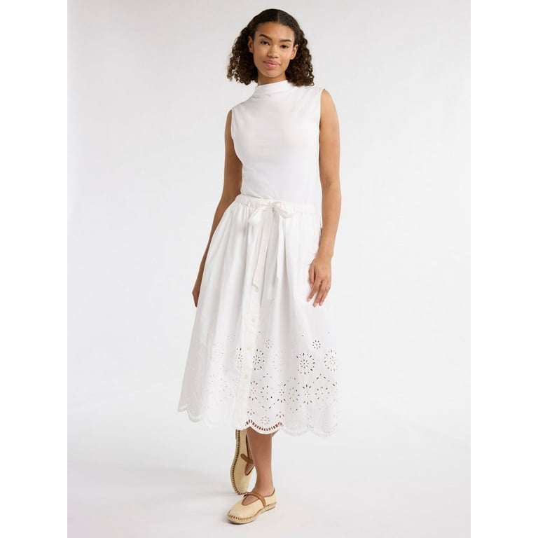 スカート Mary logo cotton skirt AM1384 Mary logo cotton skirt