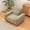 Khaki, variant on BSHTI Chenille Deep Seat 3-Seater Sofa with Brushed Stainless Steel Cup Holders and 3 Decorative Pillows – Modern Comfortable Couch for Living Room
