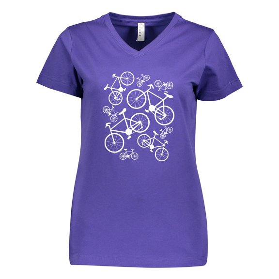Inktastic White Big/small Bikes Women's V-Neck T-Shirt
