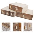 thumbnail image 3 of Desktop Storage Box for Home Organization 1 Set Multi Layer Stackable HIPS Material Beige Color 9.4x9x6.7in, 3 of 8