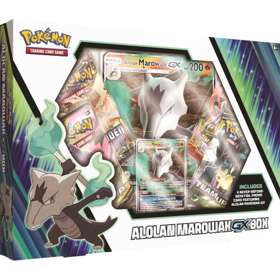 Pokemon Sun and Moon 10 Alolan Marowak GX Box- 4 Pokemon Trading Card Booster Packs | 1 foil   1 oversize card featuring Alolan Marowak-GX