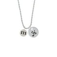 thumbnail image 2 of Delight Jewelry Silvertone Disc 1/2'' Initial - m - Silvertone Script Initial Disc - H - Charm Necklace, 20"+3", 2 of 4