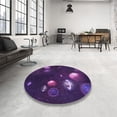 thumbnail image 3 of Ahgly Company Indoor Round Patterned Dark Purple Area Rugs, 7' Round, 3 of 6