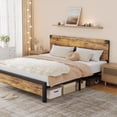 thumbnail image 1 of Ourlova Full Bed Frame Platform Full Size Bed Frame with Wood Headboard Metal Full Bed Frame with Under Bed Storage and Support Legs Noise Free No Box Spring Needed Easy Assembly-Rustic Brown, 1 of 8