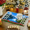 7 Piece Linen Table Runner and Placemats Set, Fjord Mountain Window ...