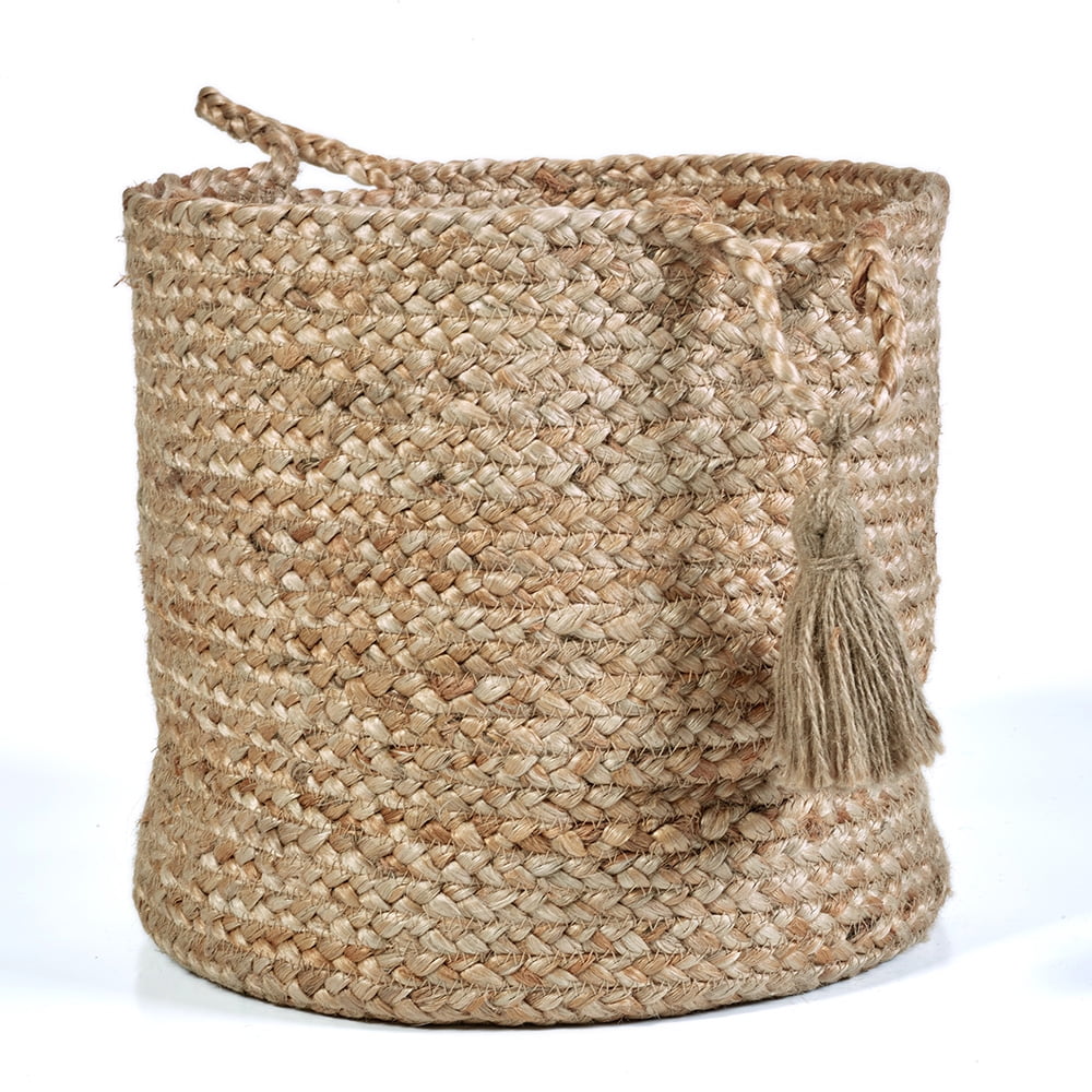 LR Home Natural Jute 19" X 19" X 19" Montego Solid Decorative Storage