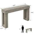 thumbnail image 5 of Techmilly 63" Modern Console Table with LED Light Strip,Gray Finish Narrow Entryway Sofa Table for Living Room Hallway, 5 of 9