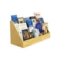 thumbnail image 1 of FixtureDisplays® Maple Color Countertop Book Shelf Display, Greeting Card Rack, Step Rack for Literature, Magazines, Brochure, Tile Sample Paint Brochure Holder, Unassembled 2904-MAPLE, 1 of 10