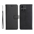 thumbnail image 1 of Wallet Case for Motorola MOTO G75 5G Flip Cover with Card Slots, Magnetic Stand & Strap Black, 1 of 5
