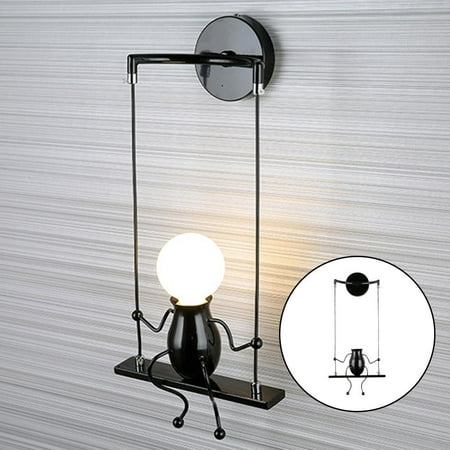 

Humanoid Swing Children s Bedside Lamp Light Suitable for Bedrooms Living Rooms Dining Rooms Stairs Corridors - Black
