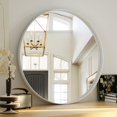 thumbnail image 2 of Anyrose 30" Round Bathroom Mirror Deep Frame Wall Vanity Mirror,Silver, 2 of 5