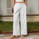 thumbnail image 5 of Karight Linen Dress Pants Women Wide Leg Business Casual Pants Loose High Waisted Palazzo Trousers with Pockets Beach Outfits, 5 of 9