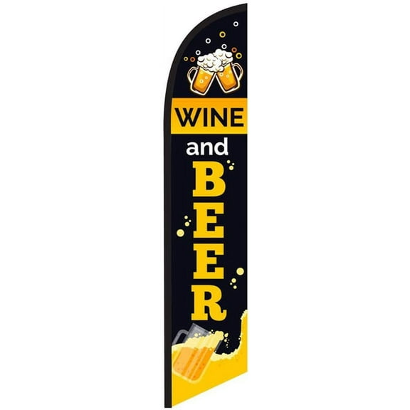 Wine and Beer Feather Banner Swooper Flag, Replacement Flag Only
