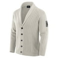 thumbnail image 2 of Men's J. Palmer Gray New York Jets The Playmaker Cardigan Raglan Sweater, 2 of 6