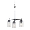 thumbnail image 3 of Modern Farmhouse 3-Light Chandelier with Clear Seeded Glass Shade 18 inches W X 15.25 inches H-Brushed Nickel Finish Bailey Street Home, 3 of 9